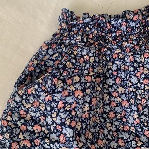 Janie and Jack smocked fully lined ruffle pocket floral shorts